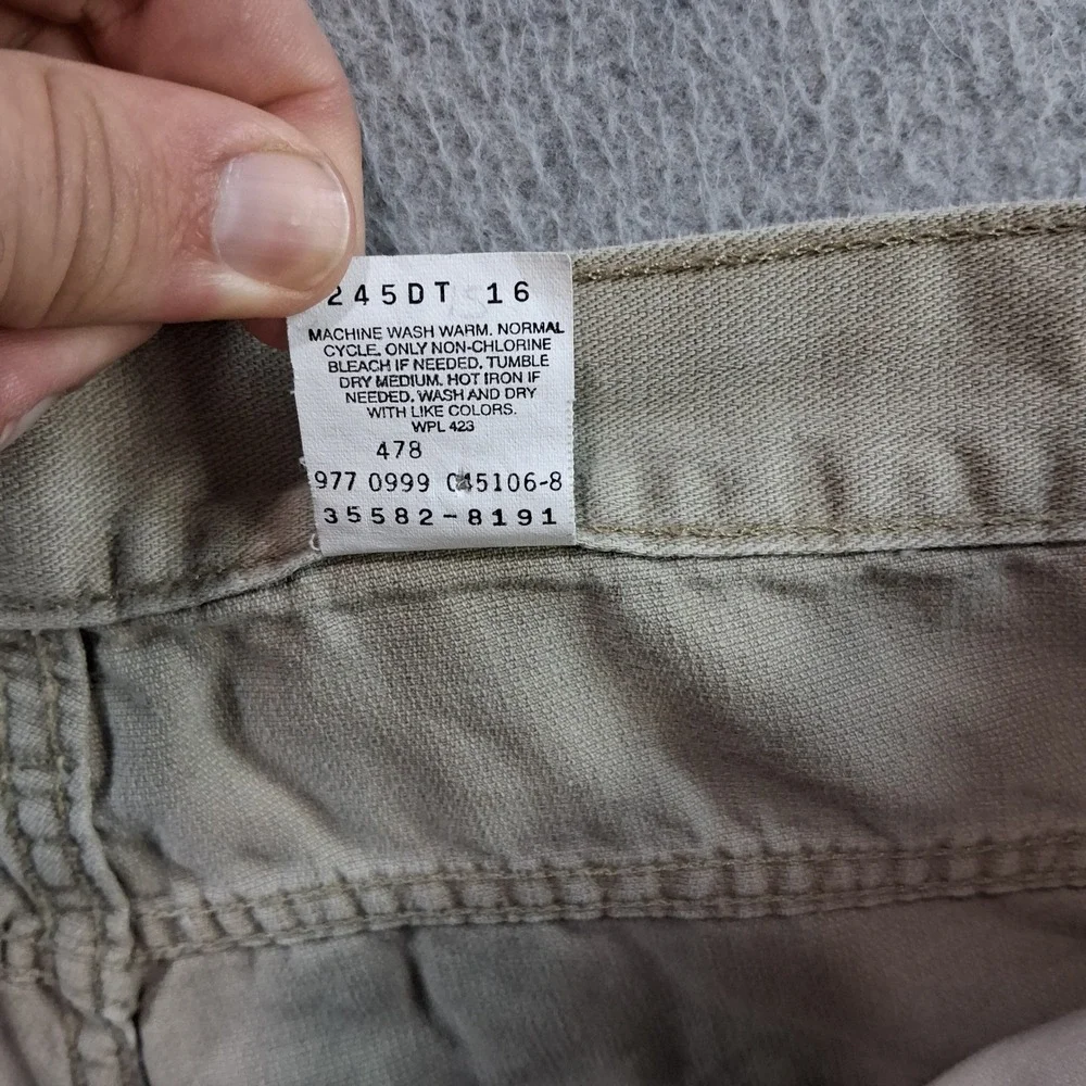 Vintage Levi's Carpenter Shorts 38 Tan Khaki Cotton Denim Baggy Hammer Loop